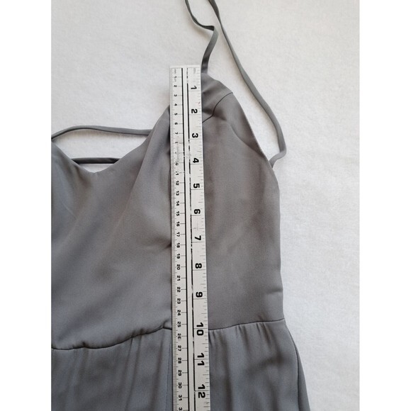 SMYM Godshaw Goddess Gown Large Soft Charcoal Crisp Gray Lace Up Back Bridesmaid - Picture 11 of 11